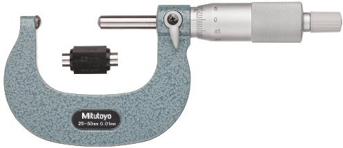 Mitutoyo 115-216 Sonder-Bügelmessschraube für Flächen, 25-50 mm