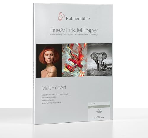 Hahnem?hle 10641635 Digital FineArt Torchon Papier, 285 g/m?, DIN A4, 210 x 297 mm, hellwei?