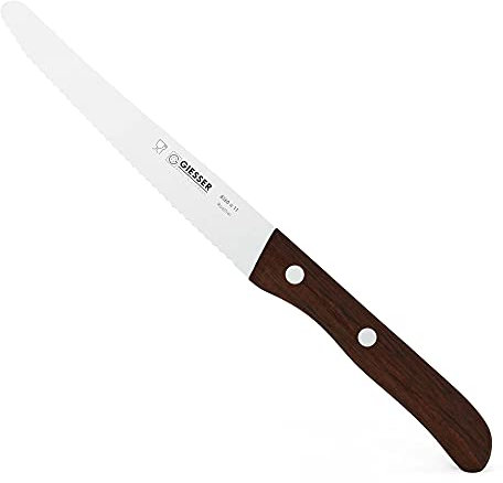 Giesser since 1776 - Made in Germany - Coltello universal con manico in legno antiscivolo Kotibe, 11 cm, inossidabile, coltello da cucina affilato e rivettato