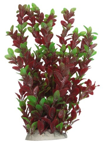 sourcing map 40cm Kunststoff Wasserpflanze Grün Rot 1pc Für Aquarium | Material:Keramik, Nettogewicht: 203g, Natürliche Optik Zur Aquariumverzierung