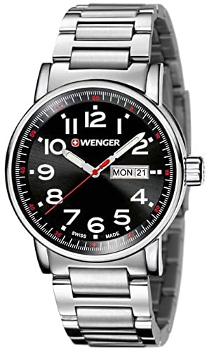 Wenger Herren Armbanduhr Datum klassisch Quarz Edelstahl 01.0341.104