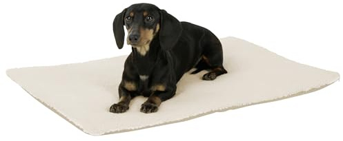 Kerbl Pet selbstwärmendes Liegekissen Theo | Beige, 75 × 50 × 3 cm, selbstwärmend, geräuschlos und mit abnehmbarem Bezug für Hunde und Katzen