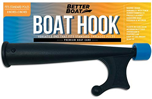 Boat Hook for Pole, Works with Push Pole with 3/4 Thread Screw End, Docking Stick for Boats, Pontoon, Marine Boating Accessories (Hook Only)