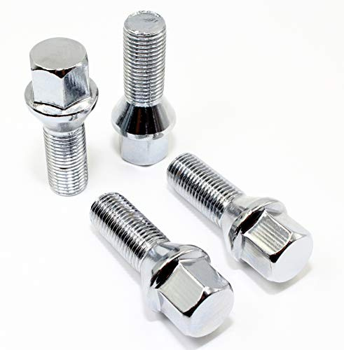 Set of 20 Veritek 14x1.5mm Chrome Wheel Lug Bolts for Aftermarket Custom Wheels Only 2.16 Inch 28mm Shank 17mm Hex Conical Seat