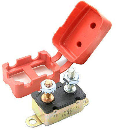 RKURCK 6-28V 30 Amps Circuit Breaker Automatic Reset for Automotive RV Marine Boat with Protective Red Boot Cover 30A