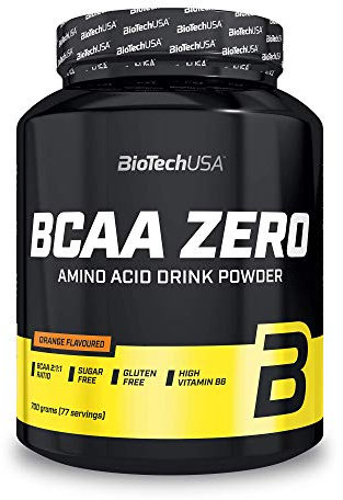 BioTechUSA BCAA Zero Zuckerfrei Aminosäuren Pulver mit Leucin, Isoleucin und Valin im Verhältnis 2:1:1, 700 g, Orange