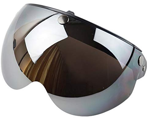 Poxcap Bubble Helmet Visor for Universal Retro 3 Snap Vintage Scooter Open Face and Half Helmets Anti Scratch Universal Open Face Helmet Wind Shield Motorcycle