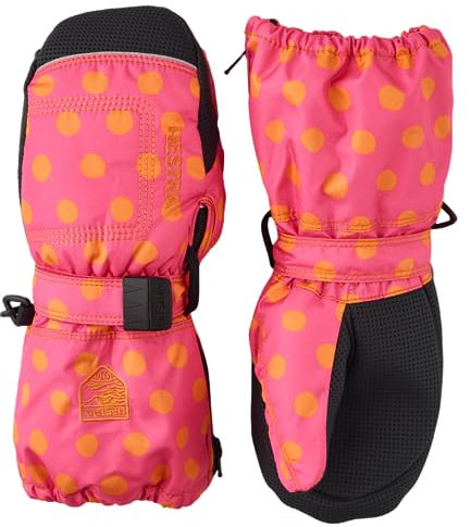 HESTRA Kinder Zip Fäustling, Rosa Druck, L, Polyester, Handschuhe