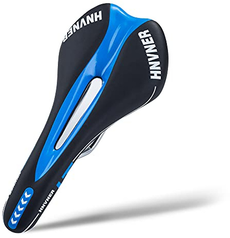 Mountain Bike Seat with Central Relief Zone and Ergonomics Design Fit，Comfort Bike Saddle with Memory Foam Breathable Soft Bicycle Cushion for Women Men MTB/Exercise Bike/Road Bike Seats