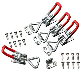 4 Stück Spannverschluss Klein, Schnellspanner Knebelklemme, Kistenverschluss Edelstahl Abschließbar, Hebelverschluss mit Befestigungsschraube, für Tür, Schrank, Kasten