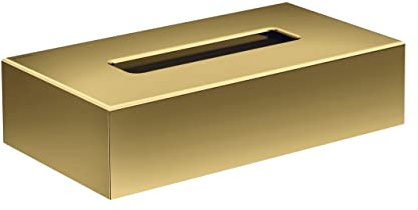 Hansgrohe AXOR Universal Circular cosmetic tissue box, 42873; color: Polished Gold Optic