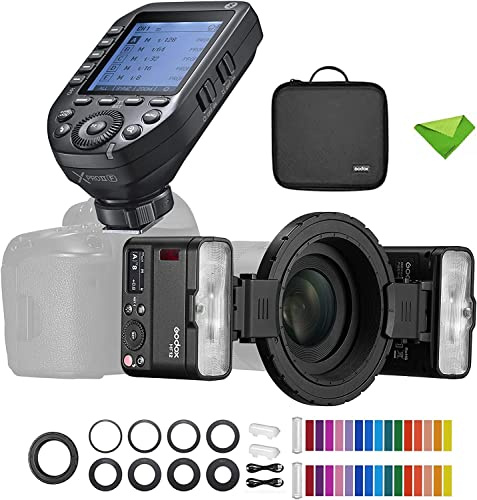 Godox MF12 MF12-K2 Macro Flash w/XProII-F Trigger for Fuji Fujifilm, 2.4G Wireless Control,TTL/M Mode,Off-Camera TTL Flash Speedlite 12W, Built-in 3.7V/6.29W Lithium Battery Standard Hotshoe
