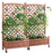 VEVOR 2PCS Raised Garden Bed with Trellis, 60x13x61.4 Outdoor Raised Wood Planters with Drainage Holes, Free-Standing Trellis Planter Box for Vine Climbing Plants Flowers in Garden, Patio, Balcony