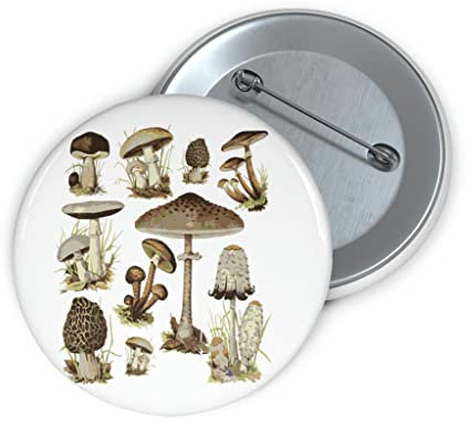 Teegarb Letter Blanket Pinback Button Anstecknadel Pilzjagd Botanisch, farbe, 6 cm