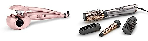 BaByliss Rose Blush Curl Secret Auto-Curler, automatischer Lockenstab mit 2 Temperaturstufen & Air Style 1000 Warmluftbürste mit Ionen-Technologie, 4 Aufsätze zum Trocknen
