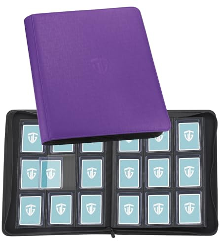 TCGUARD Sammelkarten Album für 216 Karten, 9 Fächer Binder Mit Hüllen für 3x4 Rigid Toploader Card, Trading Card Binder für TCG, MTG-Karten, Kartensammelalben (Violett)