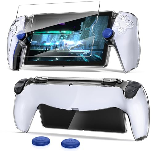 FYOUNG Protective Cover Case for PlayStation Portal with Screen Protector | Tempered Glass Screen Protector, Ultra Clear Hard PC Cover Case with Full Protection Accessories Kit for PS Portal