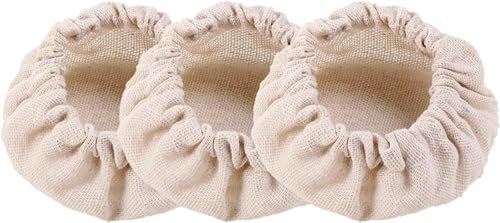 3 Pcs Cloth Cover for Sourdough Starter Jar, Reusable Sourdough Starter Jar Cloth Covers Unbleached, 100% Cotton Stretchy Cloth Bowl Jar Lids (Fits Jar mouth ranging 7.62-10.16cm)