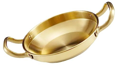 ABOOFAN Double Handle Korean Ramen Pan 22cm Stainless Steel Dry Pot Household Cooking Pan for Noodle Hotpot and Barbecue Kitchenware