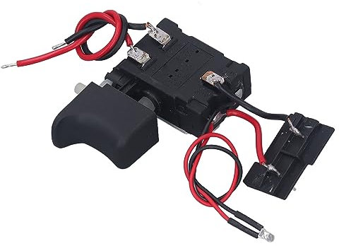 Cordless Drill Trigger Switch, Universal Speed Control 7.2-24V DC 16A Charging Easy Installation Electric Drill Switch, with Small Light