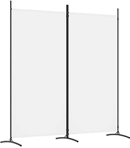 Willood Biombo Divisor de 2 Paneles Separador Decoración Habitación Dormitorio Oficina Pantalla Privacidad Pared Plegable de Tela Blanco