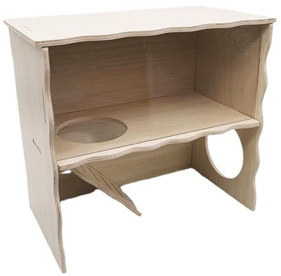 perfk Meerschweinchenhaus aus Holz, Tierversteck mit Leiter, Kleintierhaus, Lebensraum, Hamsterhaus