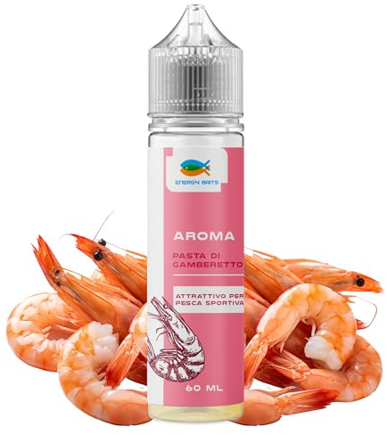 ENERGY BAITS | Aroma Pasta di Gamberetto per Pesca Sportiva | Attrattivo Liquido da Usare su Pasture, Esche e Boiles (utilizzo a Freddo - No Cottura) - Adatto per la Pesca di Mare e Lago