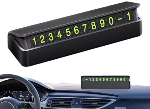 Yianyal Targhetta numero di telefono per auto, numero di telefono temporaneo – di parcheggio per cruscotto | numero di parcheggio auto giorno e notte per parco, strada