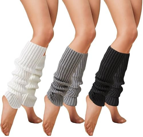 Celiodd 3 Paar Winter Stulpen Damen Häkelarbeit Gestrickte Leg Warmers Modisch und Vielseitig Warm und Bequem Geeignet für Winter Frühling und Herbst.Es Ist Ein für Andere