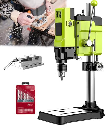 Bench Drill Press Pillar Drill Machine with Vise - Electric Benchtop Stand for Home DIY Tools, Workbench Repair Tool Holder(C)