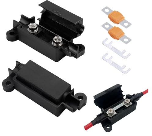 30Amp Midi Fuse and Holder, 2 Pack Car Fuse Holders and 30Amp 100Amp Midi Fuses Set Universal High Current Bolt-on Fuses for Trucks Vehicles Caravans Construction Agricultural Machinery Buses