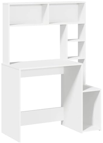 vidaXL Schreibtisch mit Regal Weiß 100x45x140 cm Holzwerkstoff