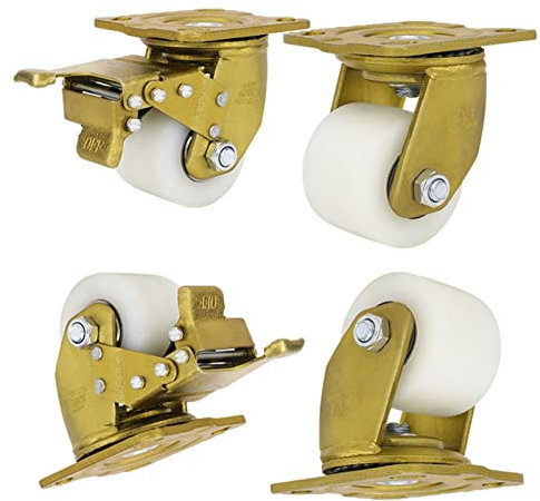 PWOBFBAZ Ruedas giratorias para Trabajo Pesado Ruedas para Trabajo Pesado Ruedas para Muebles con Base Engrosada Blanca Ruedas para gabinetes con cojinetes de Bolas Dobles Ruedas giratorias
