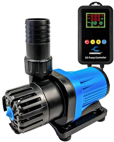 CONQUERALL CHS-3500 DC 24V DC 20W Bomba de Agua de Flujo Ajustable 920GPH(US) 14.7FT Bomba de Retorno Controlado Adecuada para hidroponía, acuarios, cascadas, estanques koi, piscicultura koi, fuentes