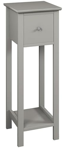 URBNLIVING 70cm Height Slim Bedside Nightstand Grey Wooden Furniture Unit with 1 Storage Drawer for Bedroom, Living Room, Sofa Side, Narrow Shelf Cabinets for Small Spaces, Telephone Stand