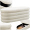 TecTake® Banco con Almacenaje, 2 Espacios Almacenamiento, Puff Salon, Decoracion Habitacion, Puff Almacenaje, Reposapies Salon, Banco Entrada Recibidor - 110 x 45 x 42 cm Terciopelo Blanco/Crema