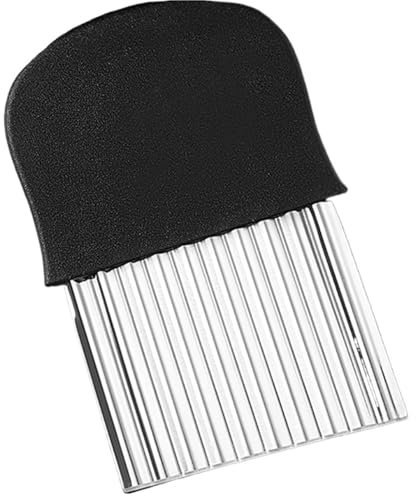NJNNN Couteau à découper, Coupe-Frites en Acier Inoxydable, Hachoir ondulé, trancheuse à Frites, for Pommes de Terre, Carottes, Chips et Fruits, 14 cm