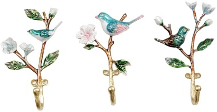 3er-Pack Metall-Wandhaken mit Vogelform, Vintage Antike Dekorative Wandaufhänger, Schwerlast Organizer Türhaken Wandmontage, Ideal zum Aufhängen von Schlüsseln Mänteln Hüten Handtüchern Taschen