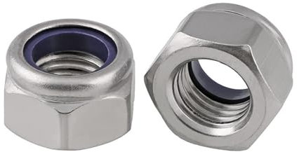 Kontermutter aus Edelstahl Din985 304/Rutschfeste/Selbstsichernde Mutter/Kontermutter Ni-Kappe M2-m20 5 STÜCKE(316 Stainless steel,M12)