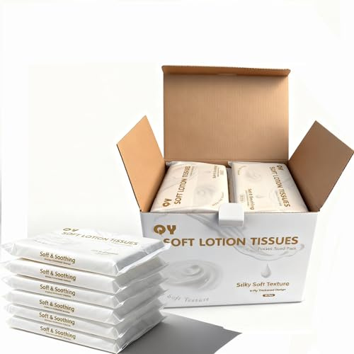 QingYa Taschentücher 13.4x18cm 20 Pk/400 Blätter Ultraweiche 6-lagig parfümfrei Für Baby&Empfindliche Haut Papiertaschentücher Balsam Hypoallergen Hautfreundlich mit Lotion