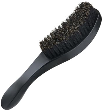 Boar Bristle Hair Brush Beard Brush Wet and Dry Hair Hairbrush，Hair Gel Brush for Man, Women, Boys, Girls，Reducing Hair Breakage (black)