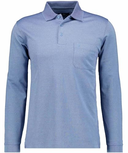 RAGMAN Herren Softknit-Poloshirt Fishnet, Langarm