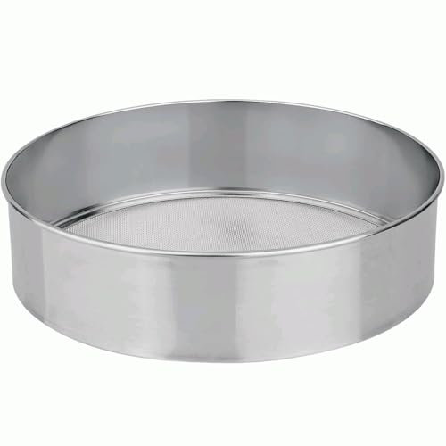 CHEFZOCO Tamizador de harina, Tamiz Harina, Tamiz Harinero, Colador de harina, Criba de harina, Tamiz de repostería, Tamizador Acero Inoxidable, Tamiz harina fina, Diámetro 20 cm, acero inoxidable