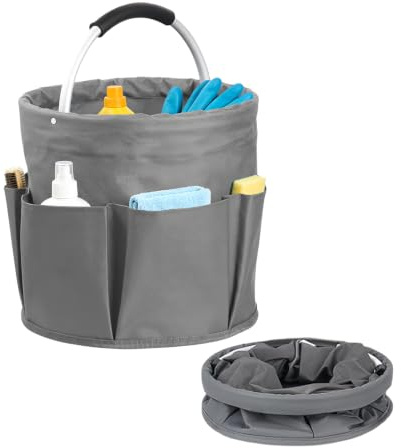 Cleaning Caddy with Handle Multi-Pocket Tool Bags, Bucket Tool Storage Bags | Folding Garden Small Tool Caddy, Portable Universal Cleaning Storage Boxes