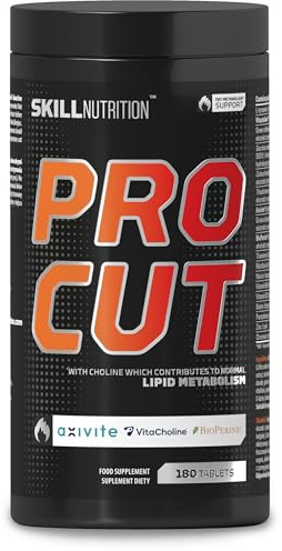 Skill Nutrition Pro Cut - 180 Tablets | Advanced Formula Supporting Fat Metabolism | 200 mg Caffeine + Green Tea Extract + L-Carnitine + CLA + BioPerine® | Supports Metabolism & Energy