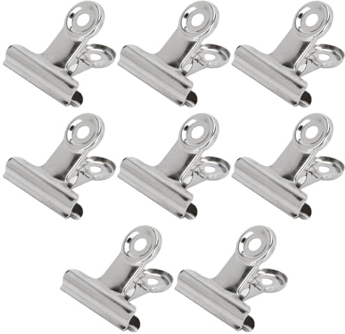 8 Büroklammern mit Rundkopf, runde Büroklammern aus Edelstahl, Helfer für Haushalt, Küche und Büro, silberne Büroklammern mit Rundkopf, Metallscharnierklammern, Bürobedarf (Silber, 75 mm).