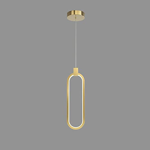 Lámpara de Techo Colgante de acrílico con LED de Cobre, Moderna lámpara Colgante de Anillo, luminarias de suspensión para Interiores, Ideal para Comedor, Cocina e Isla.