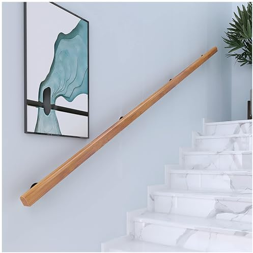 236.2 Wooden Stair Railing with Metal Wall Bracket Indoor/Outdoor Safety il and Stylish for Home and Garden Use