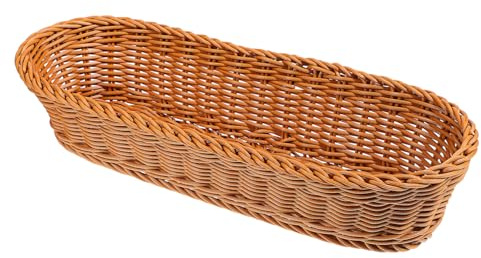 TOYANDONA Large Woven Bread Basket for Serving and Storage Natural Imitation Rattan Design Multi-purpose Fruit and Snack Tray Spacious Oval Bread Proofing Basket for Kitchen and Home