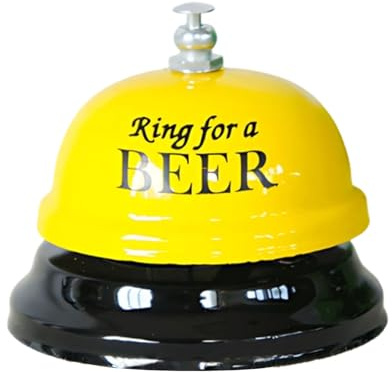 Lustige Bierklingel mit Sprüchen - Ring for a Beer Tischklingel, Bier Geschenke Für Männer, Tischglocke für Party Festival Deko, Grillabend oder Vatertag, Witzige Geschenke für Bierliebhaber